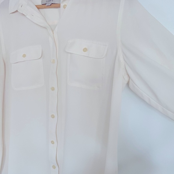 Creamy-white Loft button-down blouse - Picture 5 of 5